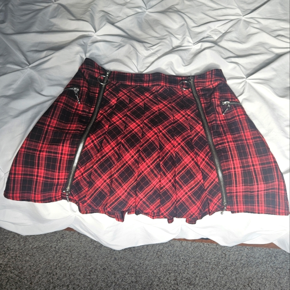 Red Plaid Skirt
